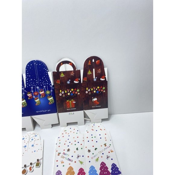 24pc Cute Foldable Cardboard Christmas Treat Boxes Cupcake Holders Holiday New - Picture 8 of 12
